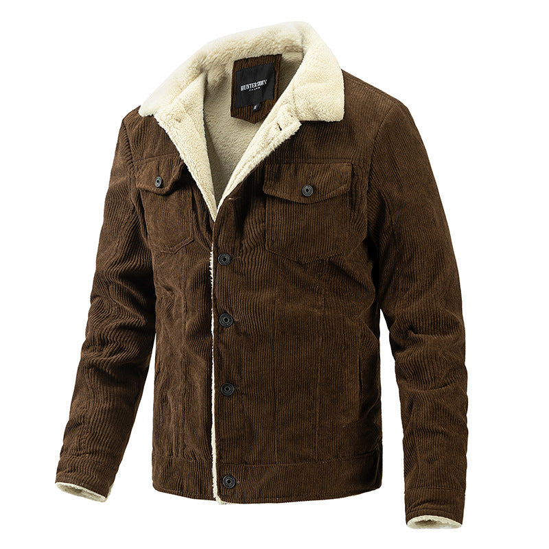 Men's Plus Fleece Jacket Fashion Warm Casual Jacket Trend Men's Clothing
