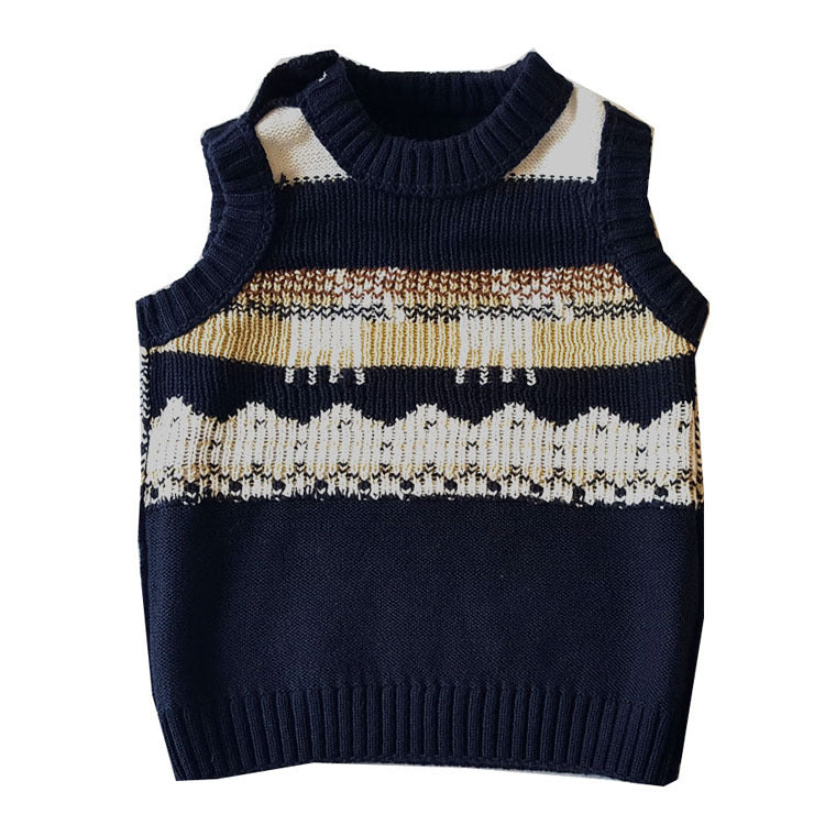 European And American Style Cotton Sweater Christmas Deer Children's Vest