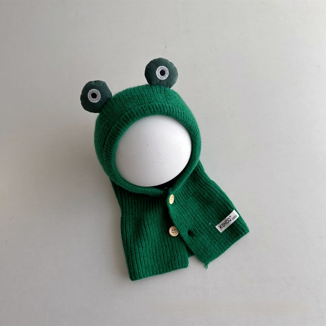 Children's Hat Scarf Integrated Winter Ins