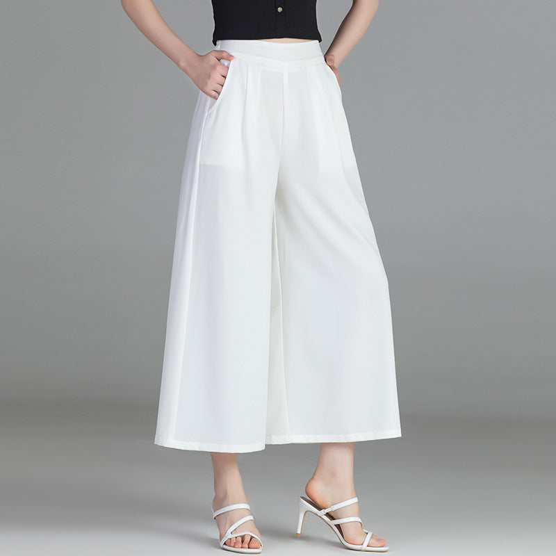 Solid Color Wide Leg Pants Large Size High Waist Casual