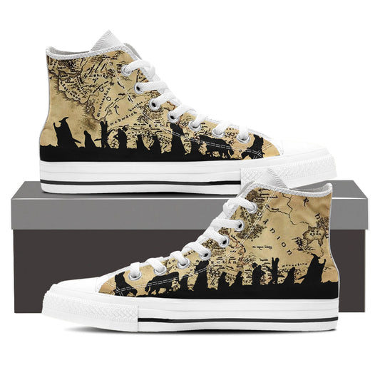 Picture Printing Christmas Pattern Canvas Shoes Men And Women Couple Sneakers - FLIPSTYLEZLLC
