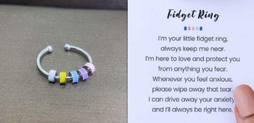 Rotating Enamel Fingertip Stress Relief Ring