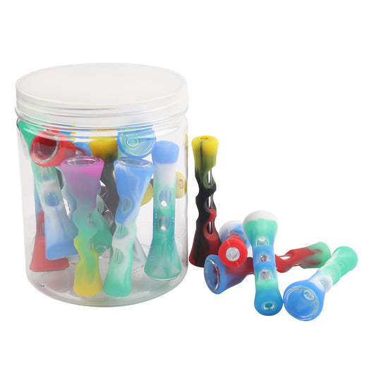Horn Silicone Pipe Camouflage Glass Smoking Set