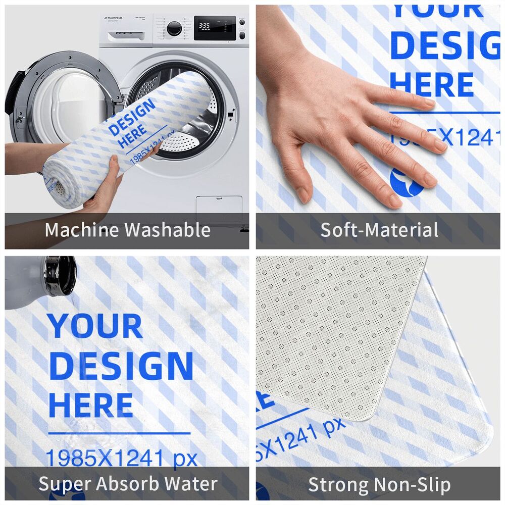 Create Your Own Flannel Absorbent Non-slip Easy-care Floor Mat