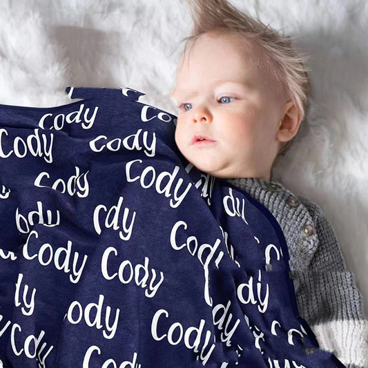 Personalized Baby Name Baby Blanket Customized Double-sided Flannel