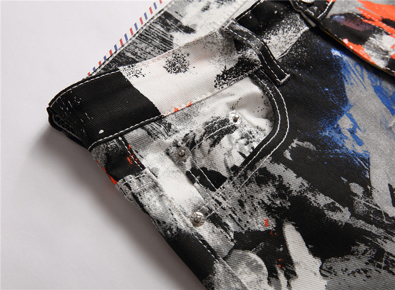 Floral Pants Digital Printing Men's Slim Fit