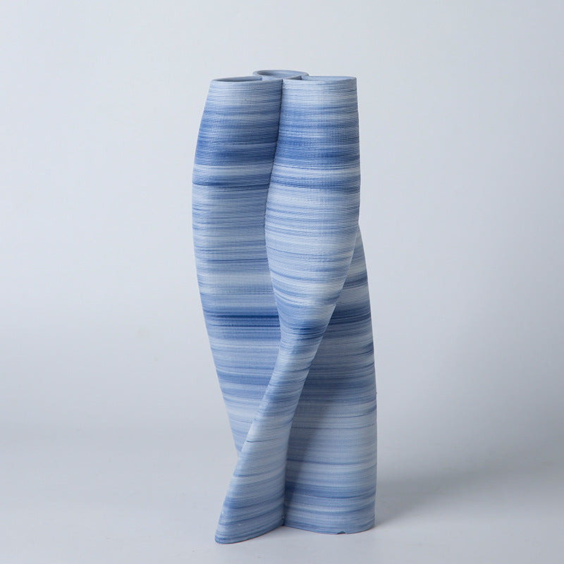 Blue And White Ceramic Large Vase Model Room Living Room Decoration Flower Arrangement