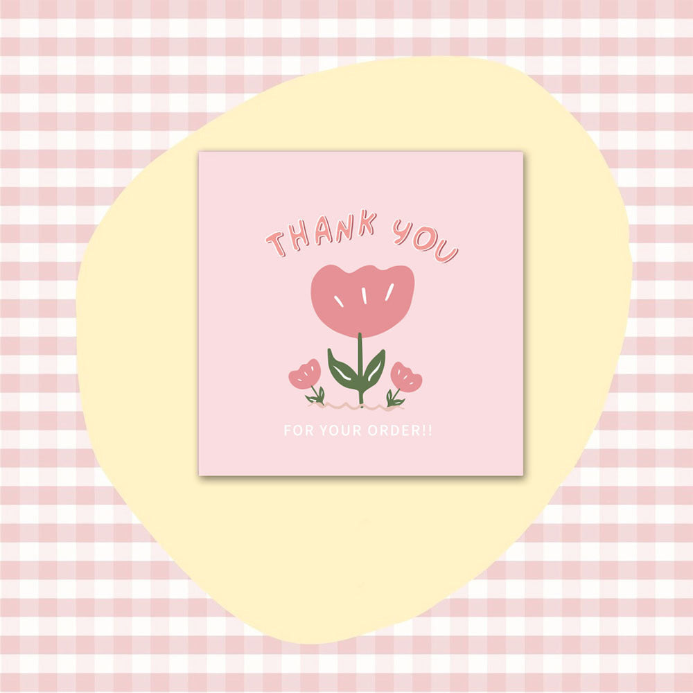 50 PcsPack Square Simple Thank-you Card Coated Paper Business Cards
