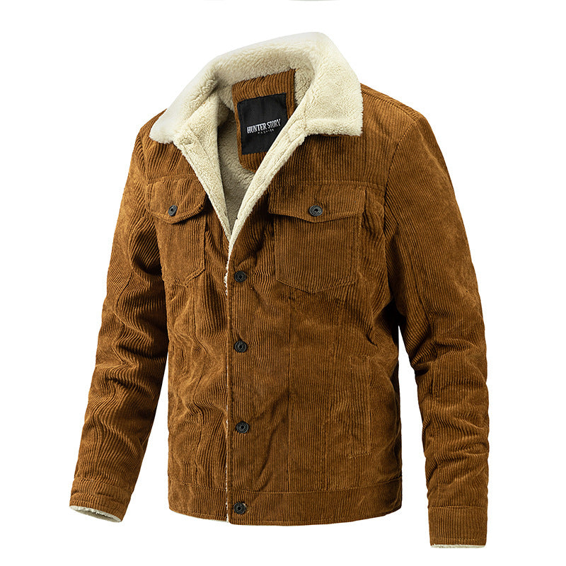 Men's Plus Fleece Jacket Fashion Warm Casual Jacket Trend Men's Clothing