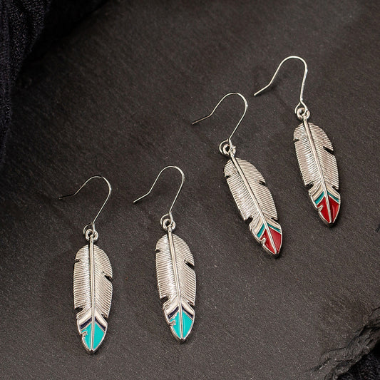 Exaggerated Personalized Large Leaves Enamel Earrings