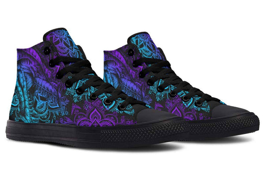 Printed Couple High Top Canvas Shoes