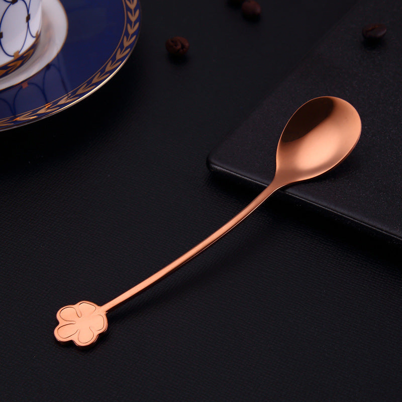 304 Stainless Steel Spoon Gold Plated Dessert Spoon Coffee Stir Spoon Stainless Steel Ice Bar Spoon
