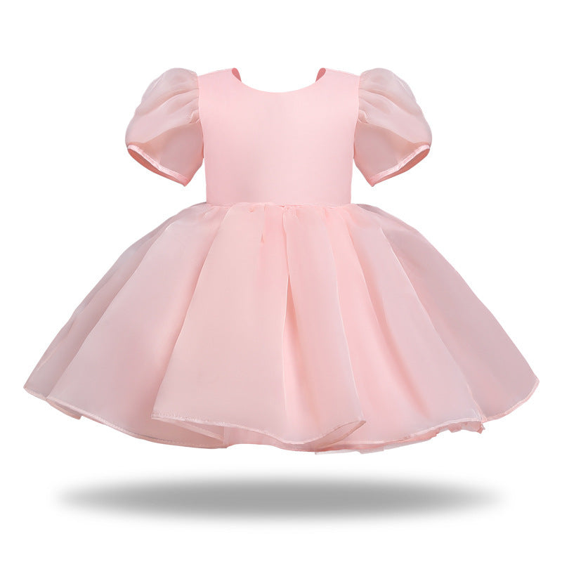 Girl's Dress Puffy Gauze Princess Dress Flower Girl Cute Gao Ding Little Host Piano Playing Performance Costumes