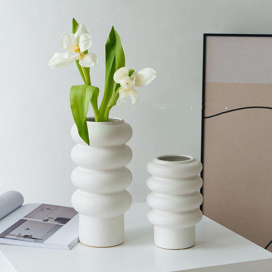 Modern Minimalist Creative And Slightly Luxury Silver Vase Ceramic Ins Style