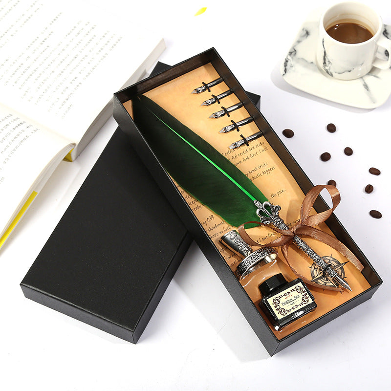 Gift Box Retro Metal Dip Pen