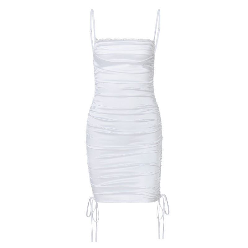 Women's Satin Sling Strap One-step Skirt Dress