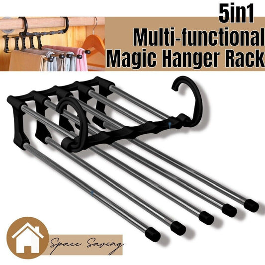 Wonder Metal Magic Hanger Pants Clothes Rack Hooks Space Saver Closet Organizers