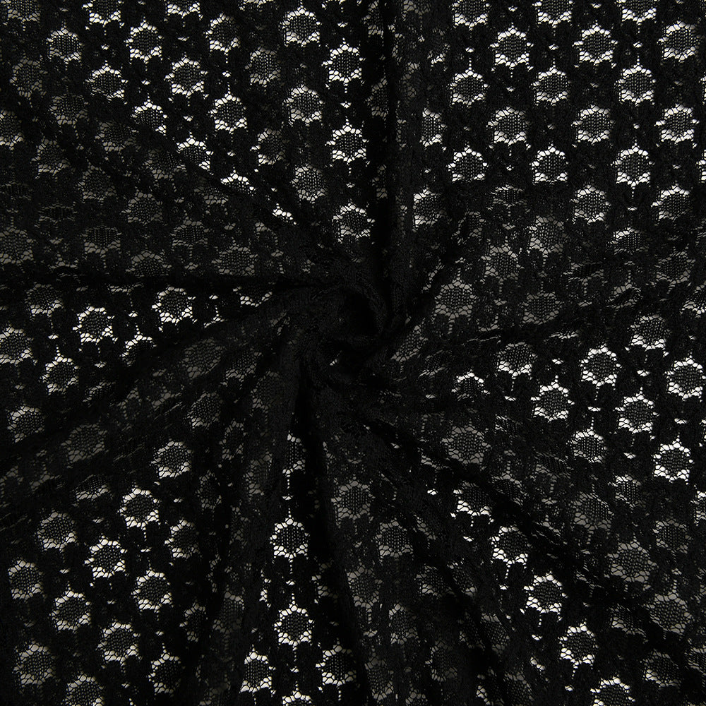 Fashionable Lace Back Split Polka Dot Dress