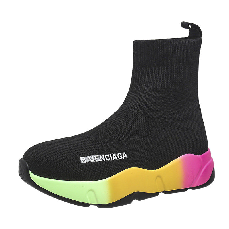 Black Sock Boots For Women Platform Shoes - FLIPSTYLEZLLC