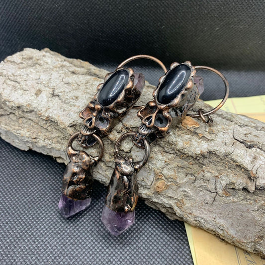 Skull Bronze Personalized European And American Sweater Chain Pendant