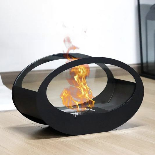 Oval Desktop Fireplace Ethanol Burning Atmosphere Decoration Outdoor Portable Alcohol Stove