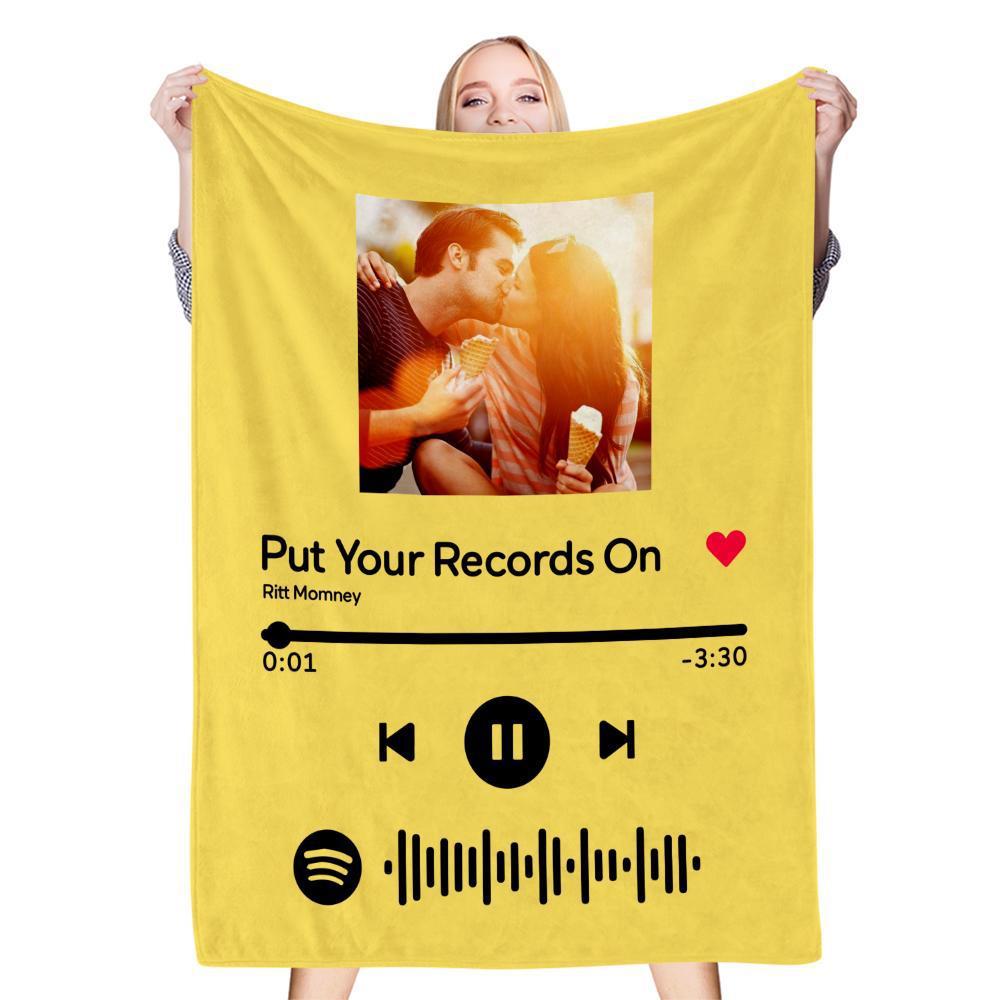 Music Code Personalized Photo Printing Blanket Flannel
