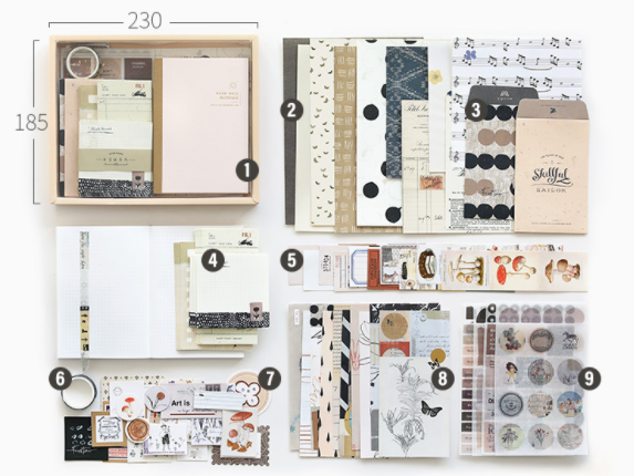 Hand Ledger Gift Box Cute Simple Set Notebook