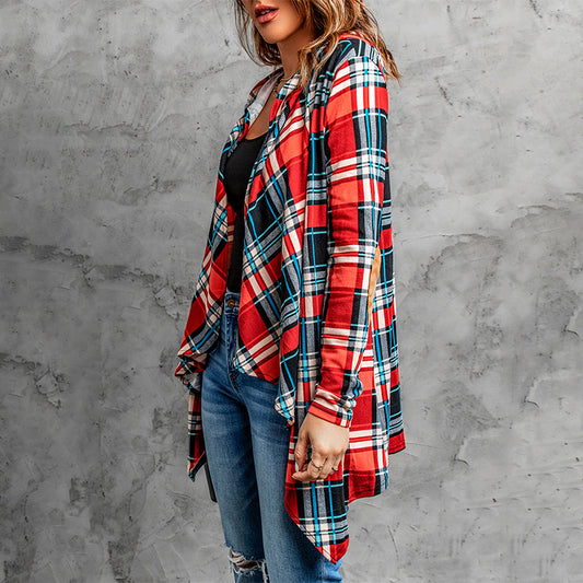 Women Check Shirt Loose Plus Size Jacket