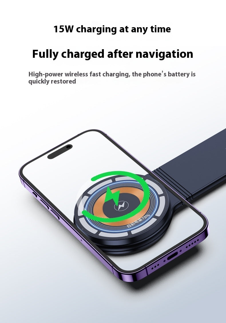 Large Screen Dashboard Bending Magnetic Suction Wireless Charger On-board Bracket