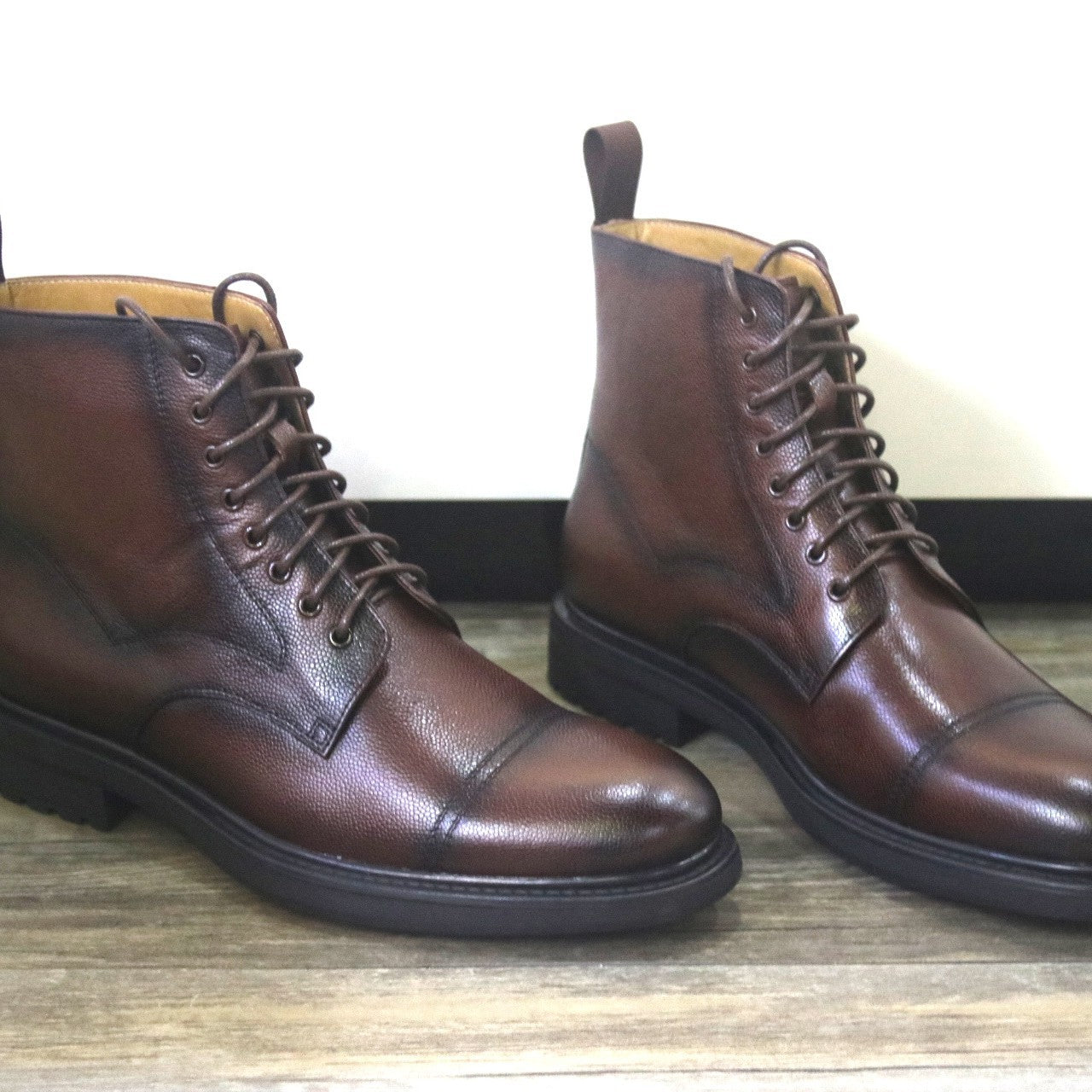 New Black Round Toe Formal Men's Leather Boots