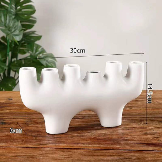 Simple Modern Black And White Geometric Ceramic Vase Ornaments