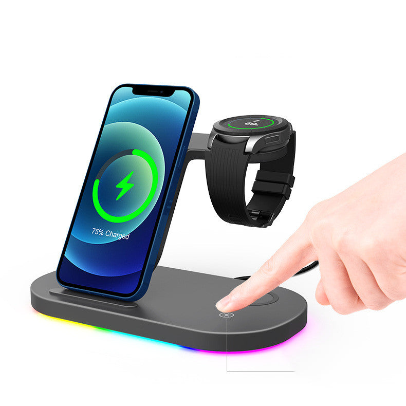Suitable For Watch, Mobile Phone New Product 15W Wireless Charger Three In One