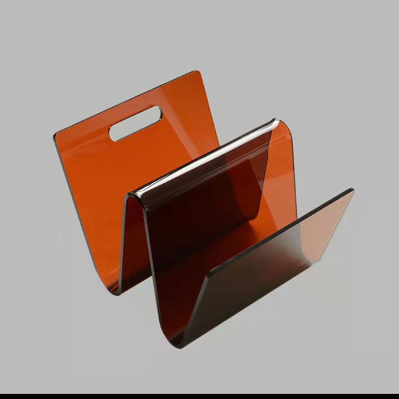 Acrylic Decorative Bookstand Retro W-shaped Storage Rack