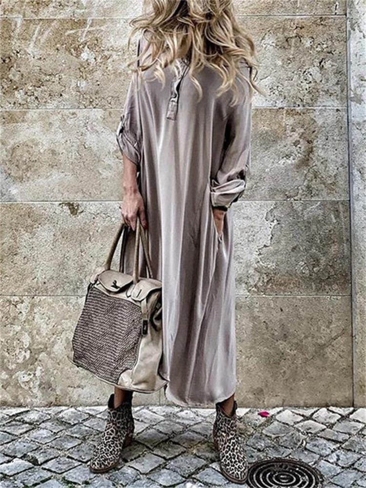 Plus Size Boho Long Sleeve Women's Hooded Dress