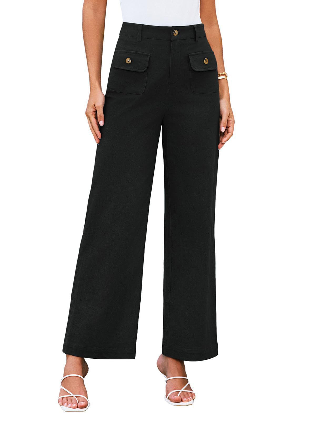 Women's High Waist Wide Leg Pants Stretch Casual Pants