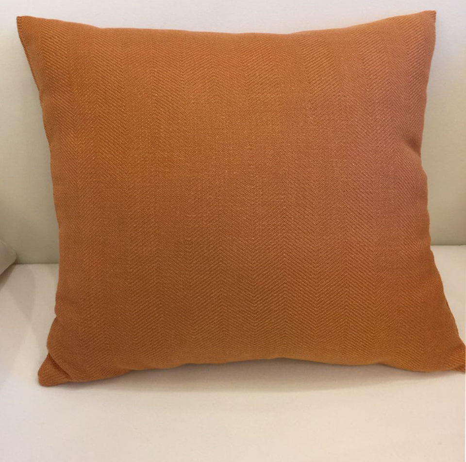 Orange Three Dimensional Square Geometry Pillow