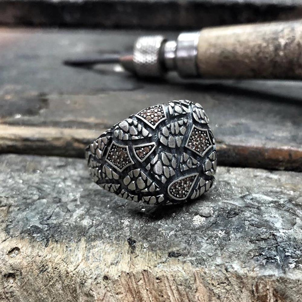 Roman Relief Retro Vintage Ring