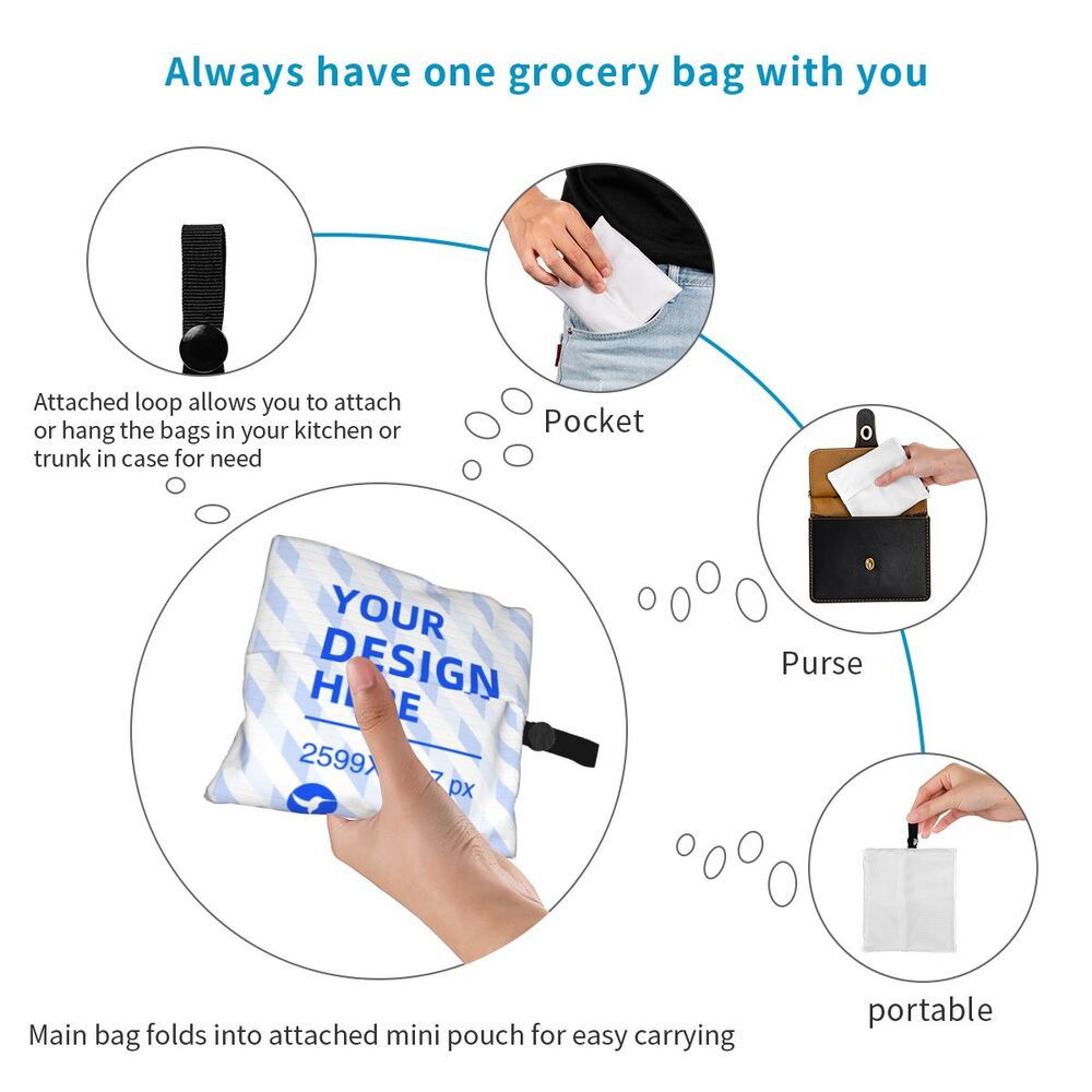 Create Your Own Folding Eco-Friendly Large Capacity Portable Lightweight Shopping Bag