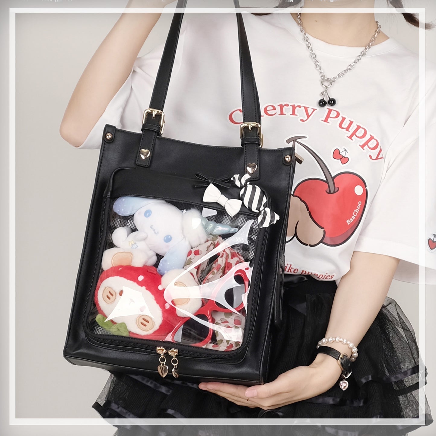 Cute Candy Bow Candy Heart Pain One Shoulder Bag