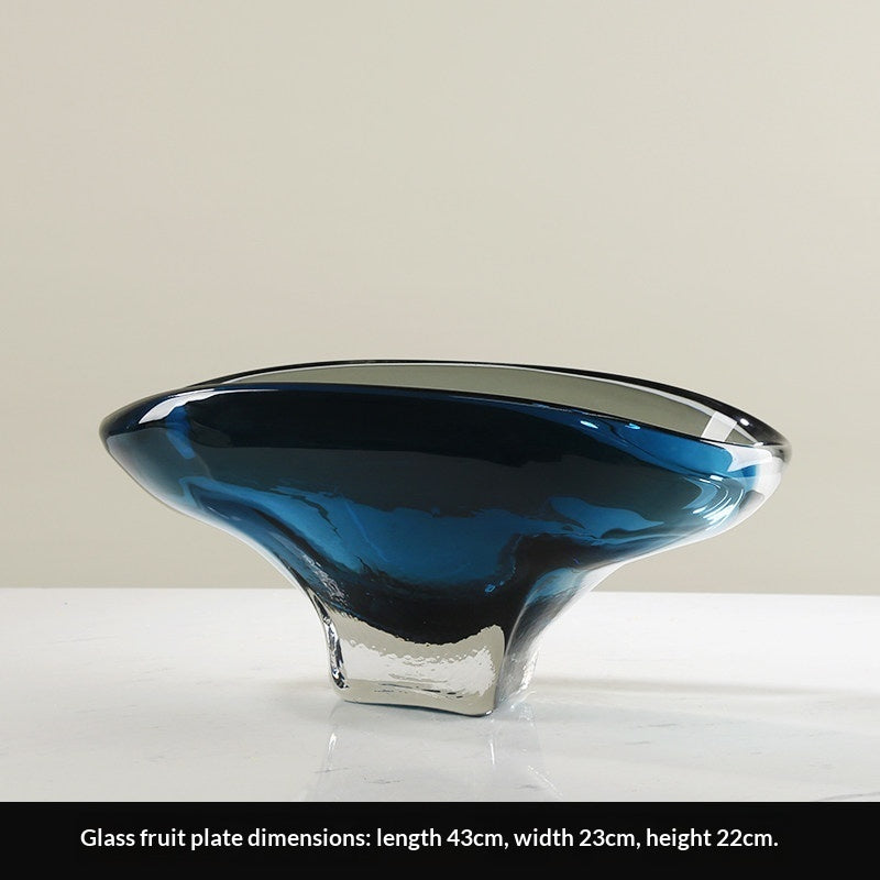 Extra-large Blue Glass Fruit Bowl Ornament