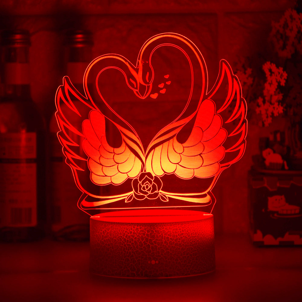 Colorful Touch Remote Control LED Swan-shaped Table Lamp