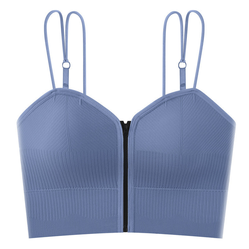 Fashion Zipper With Beautiful Back Suspender Vest