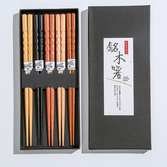 Chopsticks Household Wooden Chopsticks Gift Box Set