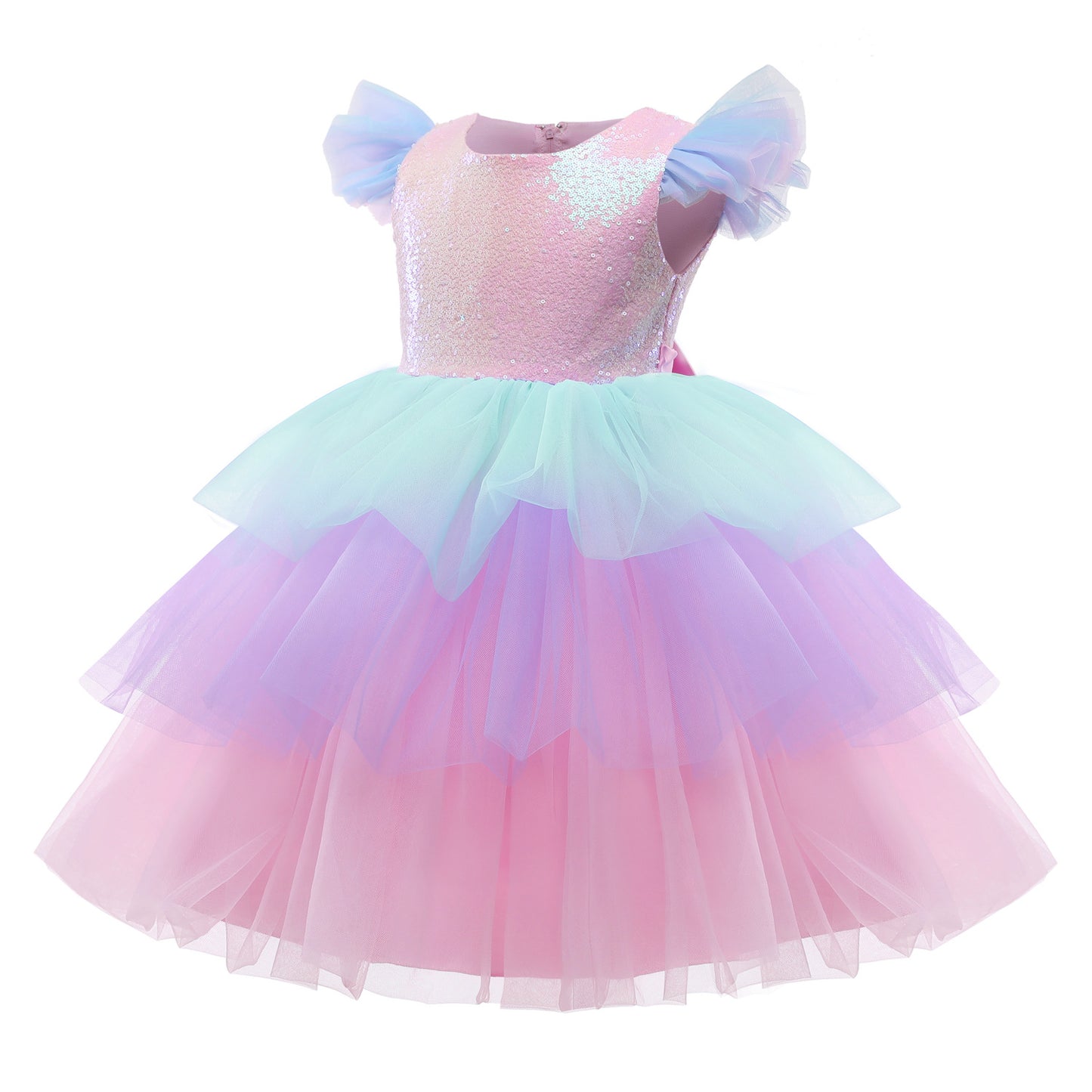 Mesh Sequin Dress For Children