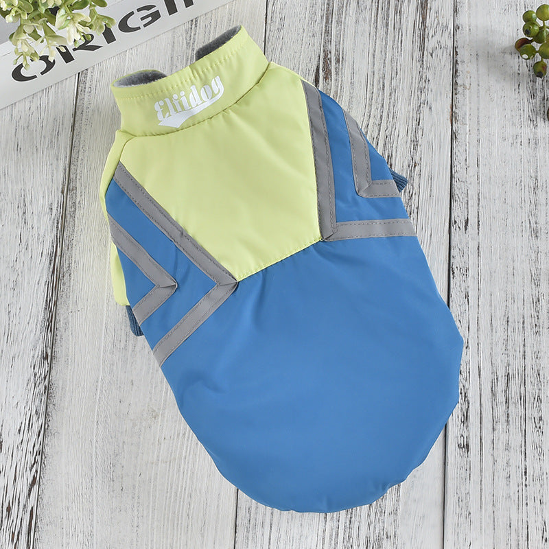Puppy Reflective Strip Stitching Jacket Clothing