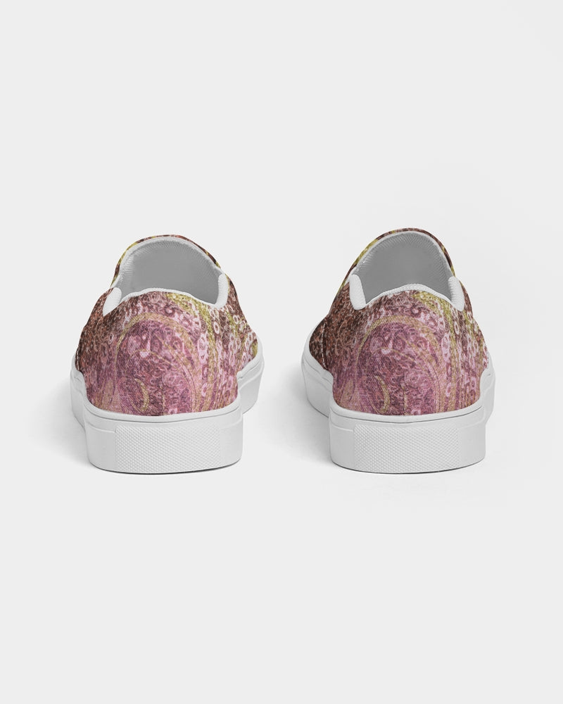BEAUTIFUL PURPLE GITTER DESIGN CREATED BY FLIPSTYLEZ Women's Slip-On Canvas Shoe
