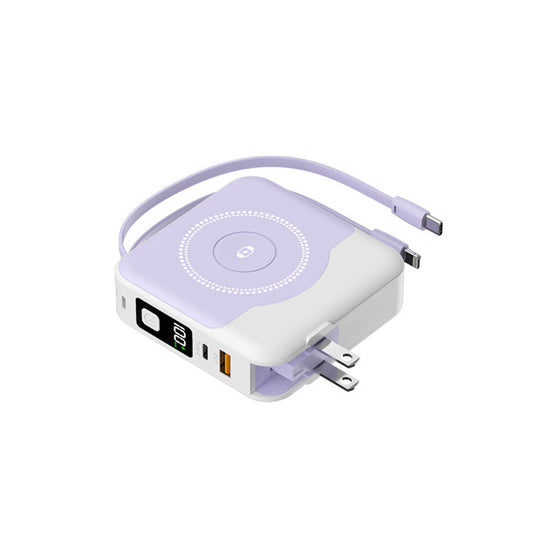 Wireless Five-in-one Double-wire Wall Charger With Plug Portable Power Source