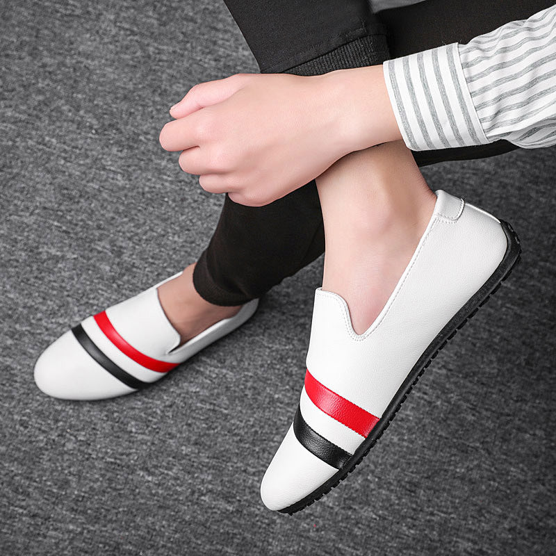 Waterproof Non-slip Chef Men's Shoes For Work Casual Leather Shoes For Hairdresser Black Peas Shoes