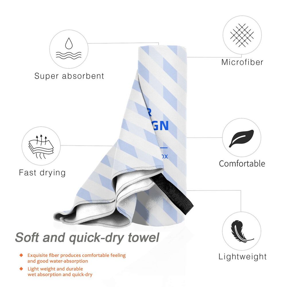 Create Your Own Vertical Microfiber Portable Quick Dry Bath Towel