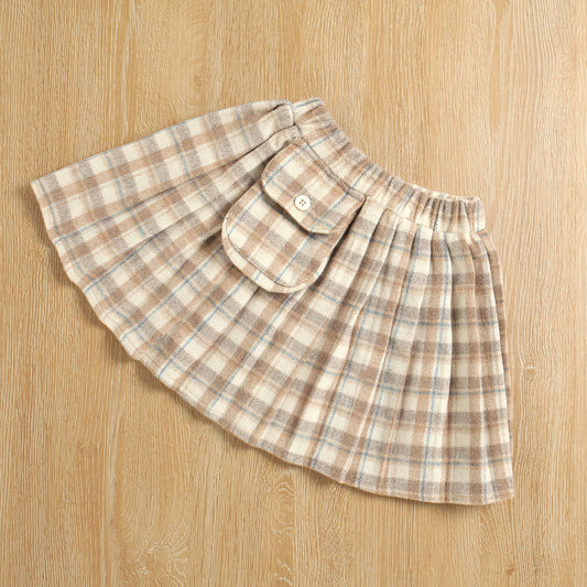 Sweater Knitted Bottoming Shirt Plaid Skirt Two Piece Set